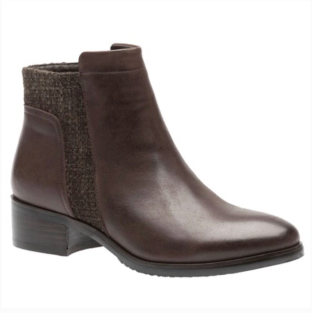 Propet Taneka Ankle Boots 6 6W Wide Brown Leather NWT Ankle Booties Comfort